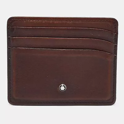 Montblanc Dark Brown Leather Meisterstuck 6CC Card Holder • $118.65