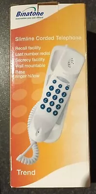 Binatone TREND Corded Wall Phone - White Model: 0119WE New In Box. • £4.99