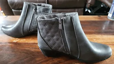 £9.99 • Buy Ladies Grey Leather Ankle Boots Size 6