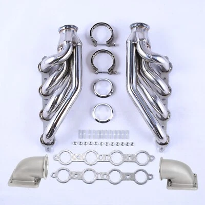 $232.99 • Buy Turbo Exhaust Manifold&Headers For LS1 LS6 LSX GM V8+Elbows T3 T4 To 3.0  V Band