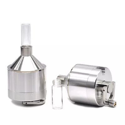 Aluminum Herb Grinder With Small Pill Box Hand Crank Tobacco Grinder 56mm • $16.90