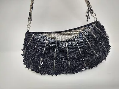 MONI COUTURE Sequin Seed Beaded Evening Handbag  Clutch With Multi Chain • $29.95
