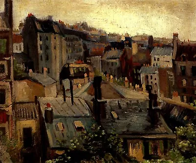 Roofs In Paris 1886 Impressionist Painting By Van Gogh Art Repro FREE S/H • $17.90