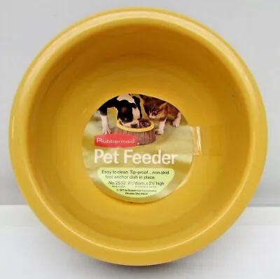 Vintage Rubbermaid 1970s 2pc Pet Feeder No.2532 Yellow & Brown USA NOS New • $35