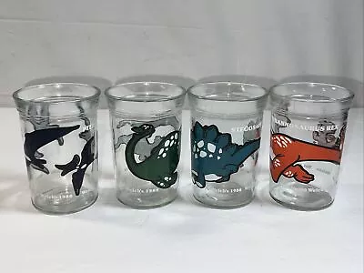 Vintage Welch’s Complete Dated Set Of 4 (1988) Dinosaurs Jelly Jars Never Used • $48