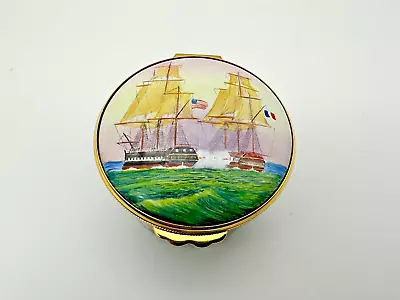 MOORCROFT England LIMITED EDITION PAINTED SHIPS ENAMEL TRINKET BOX Peter Graves • $575