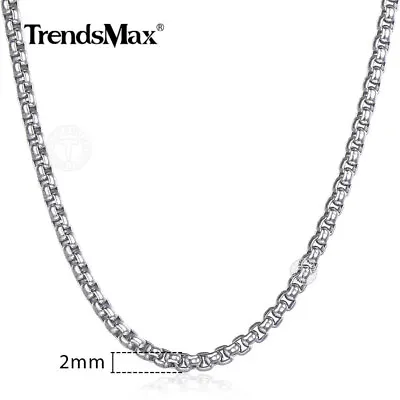 16 -30  STAINLESS STEEL SILVERBLACKGOLD Plated Smooth Round Box CHAIN NECKLACE • $7.99