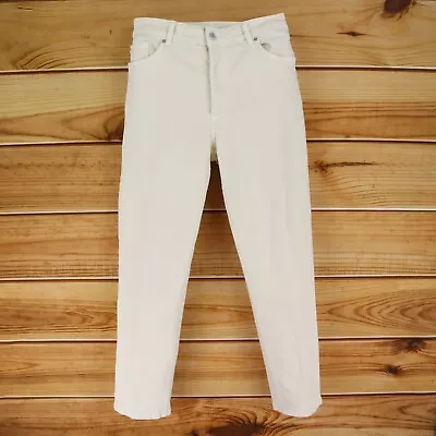 H&M Jeans Straight Leg Womens Size 6 Ivory Light Wash Denim Stretch High Rise • $13.59