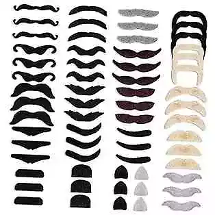 60Pcs Self Adhesive Fake Mustache 20 Styles Fake Beard Stick On Moustache  • $15.17