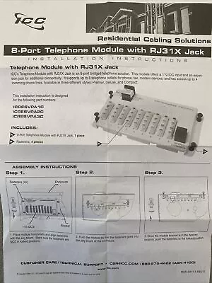ICC ICRESDPB3C 8 Port Compact Module • $8.99