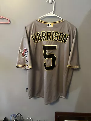 Vintage Josh Harrison Pittsburg Pirates Majestic Sz 48 Cool Base Mens XL Jersey • $37