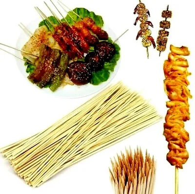 £2.99 • Buy Strong Bbq Bamboo Sticks Skewers Wooden Grill Kebab Party Stick Uk