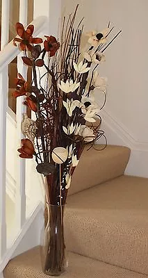 Coffee Brown Cream Dried Artificial Bouquet With No Vase Perfect For Weddings • £12.99