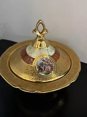 Victoria Czechoslovakia China Bowl - Hand Painted - 24 Karat Gold - Victorian • $160