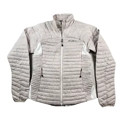 Eddie Bauer First Ascent Goose Down Puffer Jacket Womens XS White Quilted 800 • $57.49