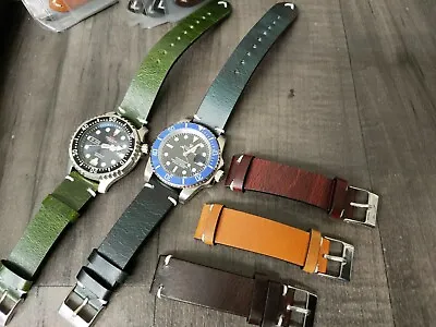 £15.80 • Buy Leather Strap 18mm 20mm 22mm Gradient Strap For Seiko Citizen Rolex Tissot Watch