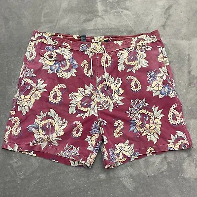 Vintage Polo Swim Shorts Medium Ralph Lauren Hawaiian Floral Ukulele Mesh Lined • $29.93