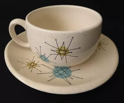 Vintage FRANCISCAN Atomic Starburst Tea Coffee Cup & Saucer • $30