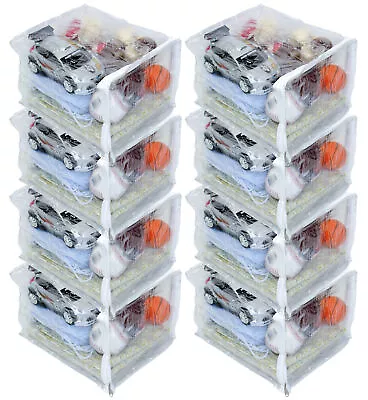 8-Pack Heavy Duty Vinyl Zippered Closet Square Storage Bags (Clear) 9 X11 X7  • $18.99