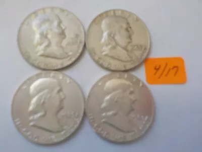 American Half Dollars - Lot Of 4 Coins  -   1963D  Franklin  - Circulated • $35.54