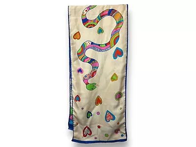 Vintage Niki De Saint Phalle Heart Snake Serpent Silk Scarf • $174.99