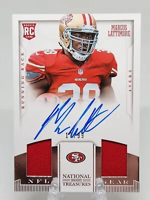 2013 National Treasures Nfl Gear Marcus Lattimore Autograph Jersey Rc /99 49ers • $11.74