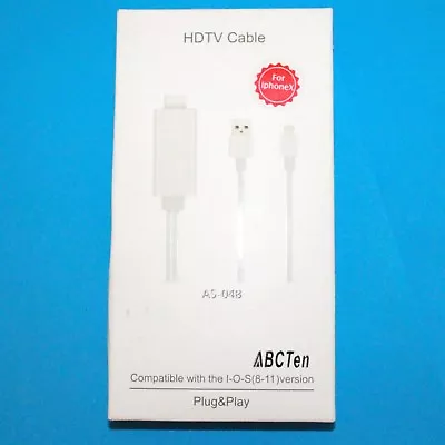 HDTV Cable For IPhone X HDTV Converter Adaptor For IPhone 5/5s/6/6s 6s Plus UK • £19.99