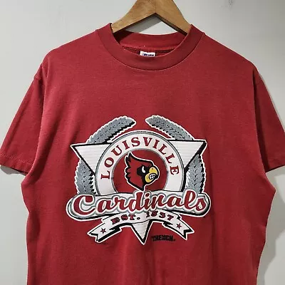 Vintage Trench Louisville Cardinals NCAA Promo Graphic Shirt Large Red • $26.09
