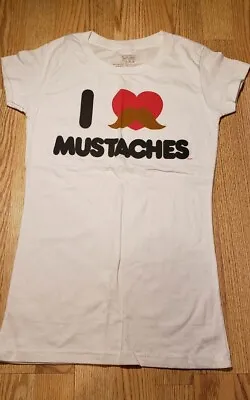 I Love Mustaches Women's T-Shirt Size: Large White • $16.99