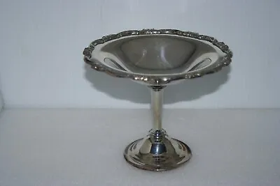 Vintage Silverplate Compote Candy Dish Bowl Pedestal Base Ornate Raised Edge • $8.50