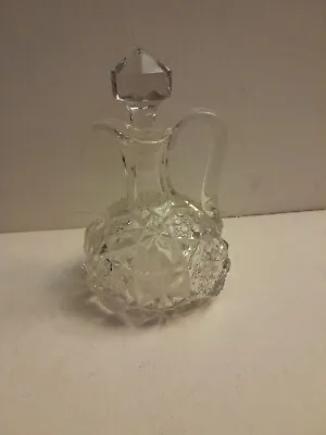 Vintage Crystal Oil/Vinegar Cruet With Faceted Glass Stopper 6 1/4” • $15.50