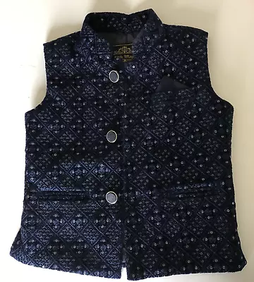 Childs Navy Blue Sequined Vest Little Magic Fine Quality Made In India Size 1 • $9.99