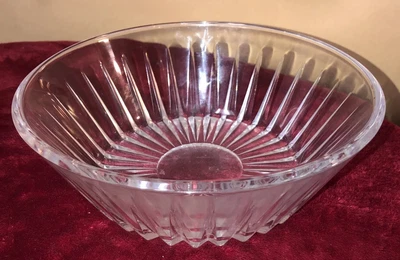 $34 • Buy Vintage Val St Lambert 9” Balmoral Clear Glass Cut Crystal Serving Bowl Belgium