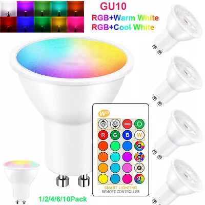 GU10 LED Light Bulbs 40 Watt Equivalent Color Changing Spot Light Bulbs Remote A • £5.55