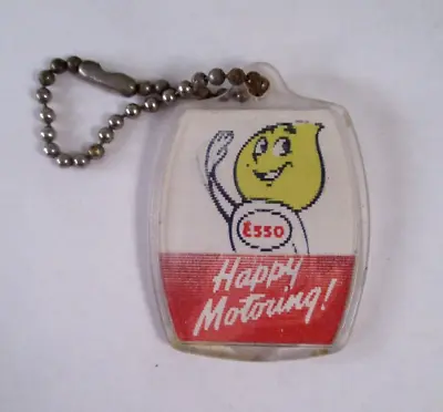 Vintage ESSO GASOLINE HAPPY MOTORING FLICKER/FLASHER Advertising KEY CHAIN • $12.99