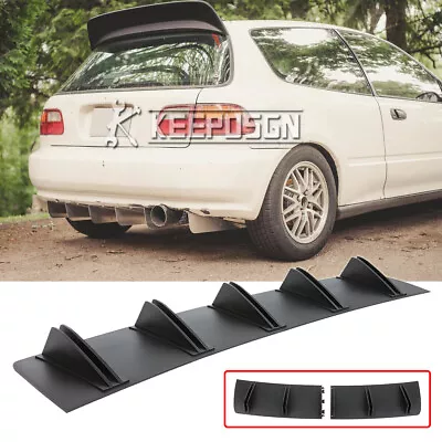 Rear Bumper Spoiler Diffuser Shark Fin Splitter Matte For Honda Civic EG Hatch • $39.14