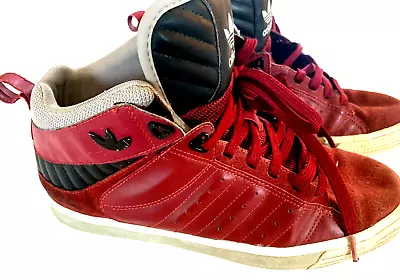 Adidas Men's Basketball Sneakers Red High Top US Size 11 • $27.75