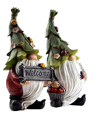 £19.99 • Buy Woodland Ladybird Bug Gonks Gnomes 21cm Garden Ornament - Set Of 2