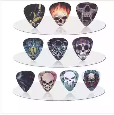 Human Skull Skeleton Flame Guitar Picks Lot Of 10 .71 Mm Rock Metal Medium New • $8.99