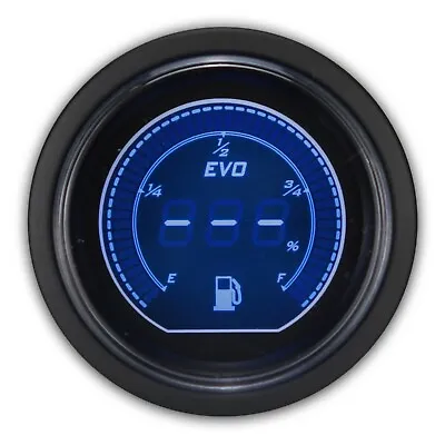 EVO 52mm 2-1/16  Digital Fuel Level Gauge 240-33 Ohms Blue & Red LCD • $48.59