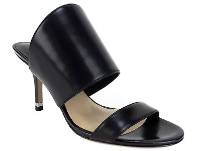 Michael Kors Women's Suzanne Open Toe Slide Sandals Black Leather Euro Sz 35 1/2 • $175