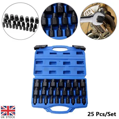 25Pcs Screw And Bolt Extractor Set Screw Extractor Remover Broken Bolt Remover • £35.59