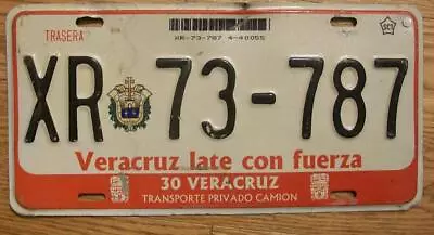 SINGLE MEXICO State Of VERACRUZ LICENSE PLATE - XR 73-787 - CAMION • $15.99