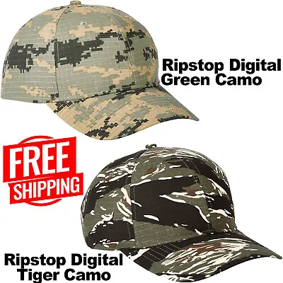 Adult Camo Hat Structured Adjustable 6 Panel Baseball Cap NEW • $11.99