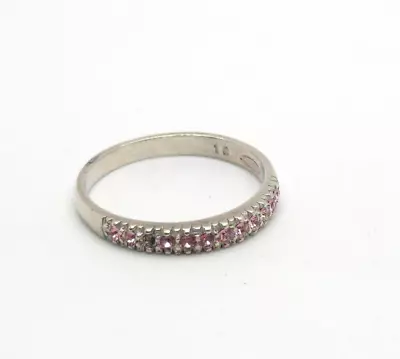 Vintage AVON 925 Sterling Silver Pink Stone Band Ring Size 10 • $20