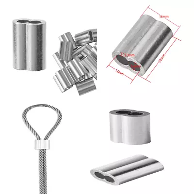 20PCS Aluminum Crimping Loop Sleeve For Wire Rope Cable Ferrule Diameter 3/16  • $10.06