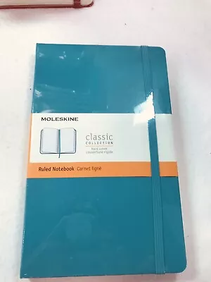 Moleskine Classic Notebook Journal Hard Cover 5  X 8.25  Ruled/Lined Turquoise • $16.99