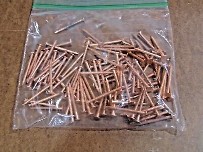 Brand New 1 1/2  Annular RING Shank Copper Over Steel Roofing Nails Quantity 100 • $15