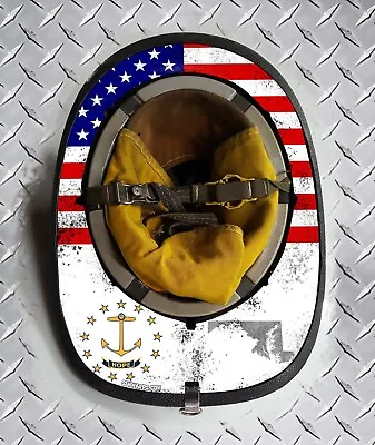 Rhode Island State Flag Fire Helmet Wrap Sticker Decal Brim Trim • $39.99