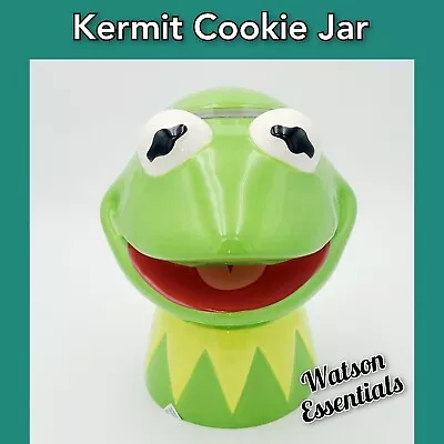 NEW 2023 Disney Parks The Muppets Kermit The Frog Ceramic Green Cookie Jar • $54.49